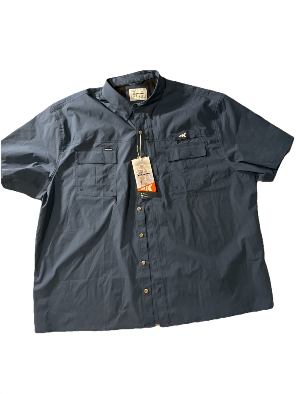 NWT Casting Short Sleeve Light Blue Button Up Men’s Size 3XL FIshing